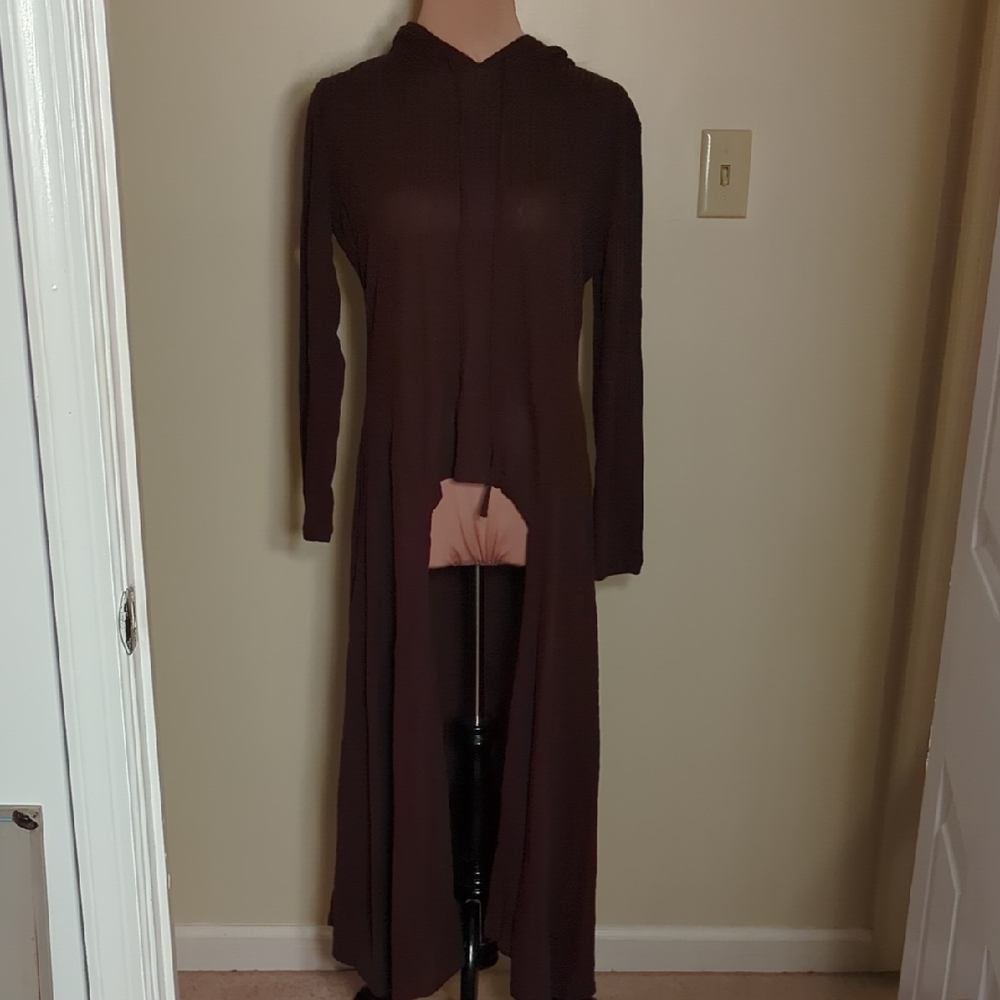 Elegant Brown Hi Low Tunic Dress